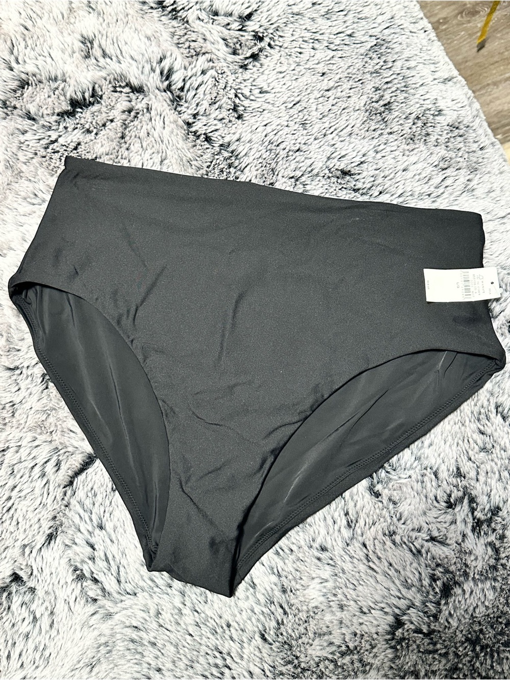 GAP NWT High Rise Bikini Bottom Black Size L Full Coverage Swim
